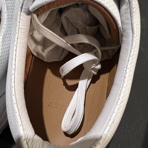 Aether Dalton Sneakers Mens 10 White Leather Casual Lace Up Perforated - Picture 9 of 10